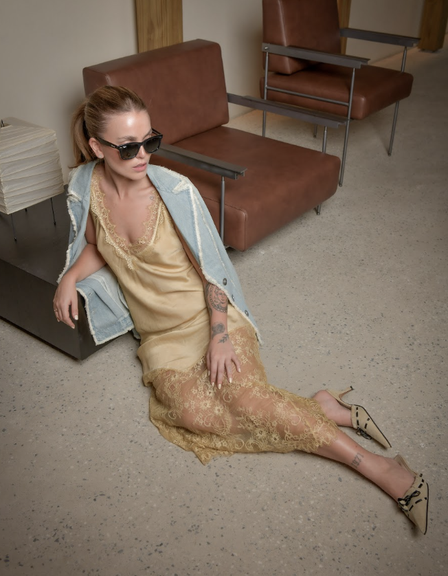 vestido dusk + jaqueta fray
