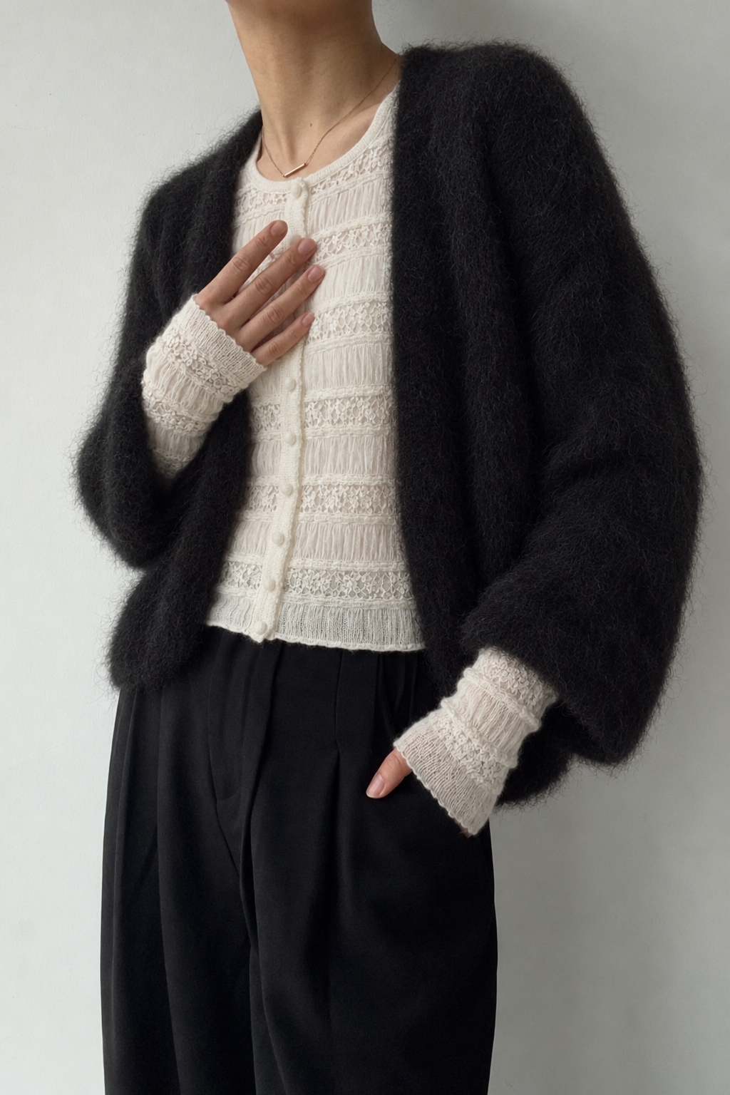 Cardigan Foam: detalhe